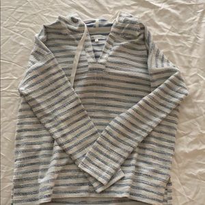 LOU & GREY STRIPED BOUCLE HOODIE